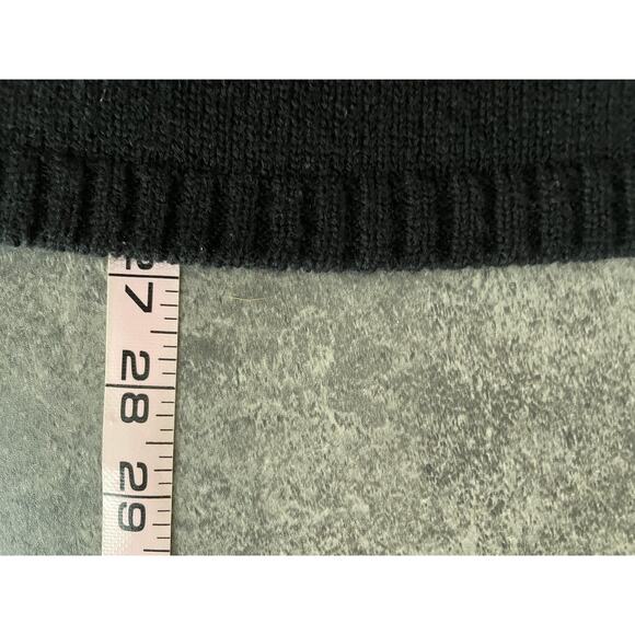 Bogner Sweater Womens S Turtleneck Virgin Wool Lamb Leather Applique Old Money - Picture 12 of 13